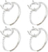 Beebeecraft 1 Box 4Pcs Prong Ring Blanks 925 Sterling Silver Plated Adjustable 4 Claw Prong Pad Ring Settings Finger Ring Components for Jewellery...