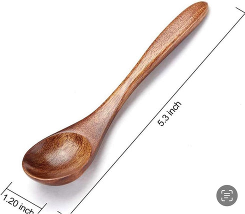 Wooden Spoons 6 Pcs Set Beechwood Honey Spoons for Tea Non Stick Kitchen Cookware Wooden Utensils Natural Wood Spoons for Honey, Coffee, Salad Ser...