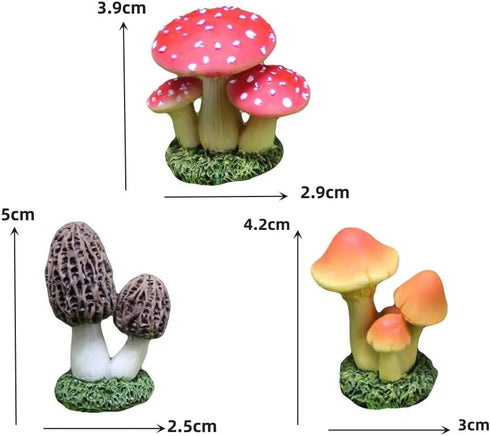 3PCS Artificial Mushroom Statue Fairy Tale Garden Decoration Outdoor Landscape Artificial Foam Mushroom Flower Pot Decoration...