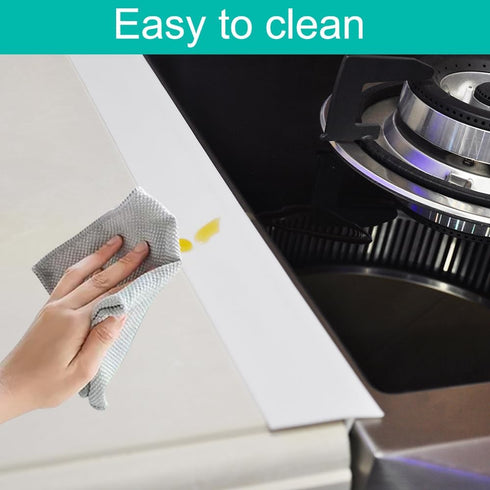 Stove Gap Covers, 2PACK Kitchen Silicone Oven Gap Filler - 21 Inches Countertop Strips Guard, Easy to Clean (White)...