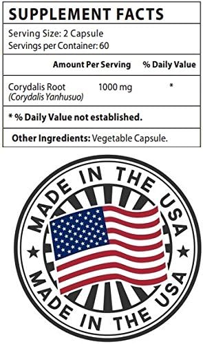 Pure Corydalis Dietary Supplement 10:1 Extract 1000 mg 120 Count...