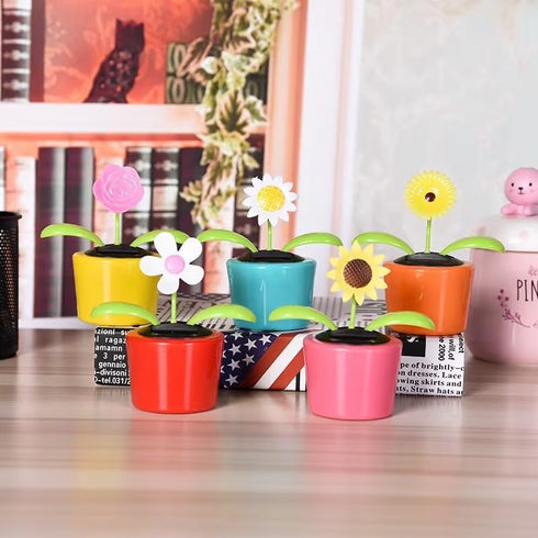 1Pc Solar Dancing Red Sunflower Toy Solar Powered Dancing Car Dashboard Decor Portable Suncatchers Learning and Education...