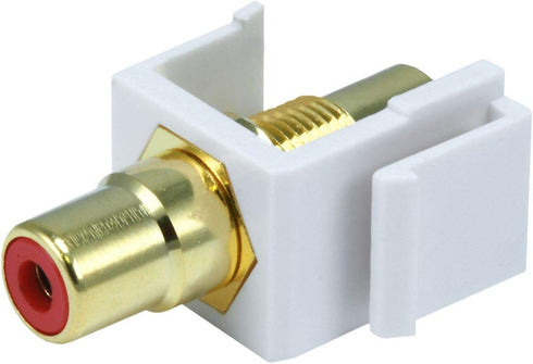 Monoprice 106548 Keystone Jack-Modular RCA with Red Center, White......