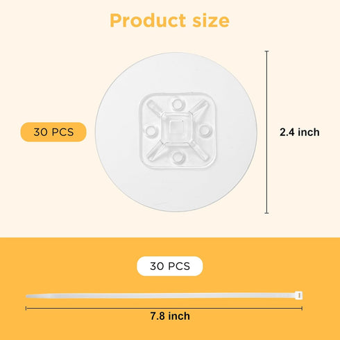50PCS No Drill Adhesive Furniture Anchors, Round Anti Tip Furniture Anchors for Baby Proofing,Furniture Wall Anchor Earthquake Straps for Furnitur...