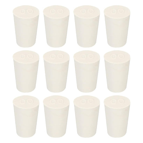 MECCANIXITY Rubber Tapered Plug 11mm to 15mm Solid Test Tubes Bungs Stopper White for Lab Home 12 Pieces...