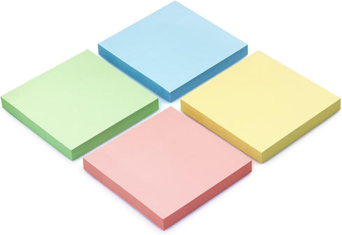Sticky Notes 3x3 Self-Stick Notes Bright Colors Sticky Notes 4 Pads 100 Sheets/Pad (Pastel)...