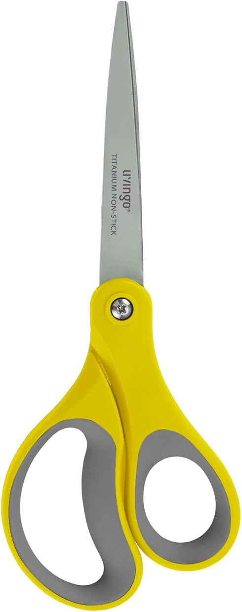LIVINGO 8" 2 Pack Scissors, Titanium Coated Sharp Stainless Steel Non-stick Scissors All Purpose, Comfort Grip Handles Shears for Office Home Supp...