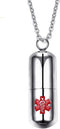 DIB Stainless Steel Medical Alert ID Pill Bottle Container Pendant Necklace for Men Women, Free Chain 20"...