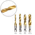 4Pcs Drill Tap Bits Set Combination Drill Thread Metric Tap Drill Bit Set M4 M6 M8 M10 Metric Thread HSS Drill and Tap Bits 1/4 Hex Shank Thread S...