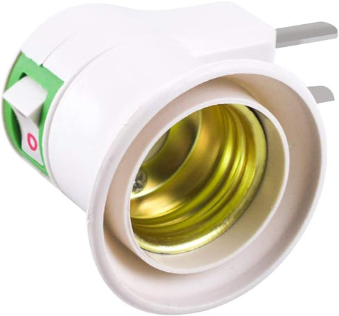 E27 Lamp Socket Adapter with Switch,Plastic Standard Screw-in Socket Outlet Converter Bulbs for Home (2 packs)...