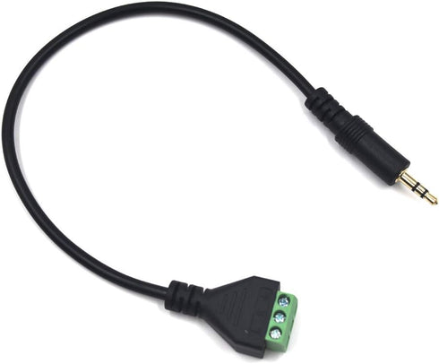 12 Inch 1/8" 3.5mm TRS Male Jack Terminal Block Audio Cable, 3.5mm 3 Pole Stereo Headphone AUX Bolt Screws Terminal Balun Solderless Adapter Conne...