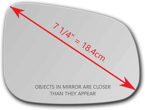 New Replacement Convex Mirror Glass with Full Size Adhesive For Volvo | 2011-2018 S60 | 2012-2016 S80 | 2015-2018 V60 | Passenger Side View Right ...