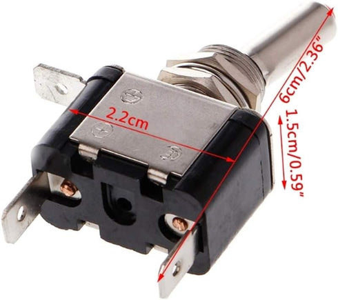 ESUPPORT 12V 20A AMP Green LED Light Rocker Toggle Switch SPST ON/OFF Car Motor Pack of 10...
