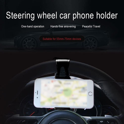 Car Steering Wheel Phone Mount, Portable Steering Wheel Phone Holder Mount Clip, Steering Wheel Smartphone Mount, Phone Holder Universal for Most ...