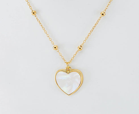 Gold Plated Opal Pendant, Heart Opal Necklace for Women with Gift Box | Adjustable Chain, Minimalist, Tiny Dainty Heart Choker Necklaces, Gold Pla...