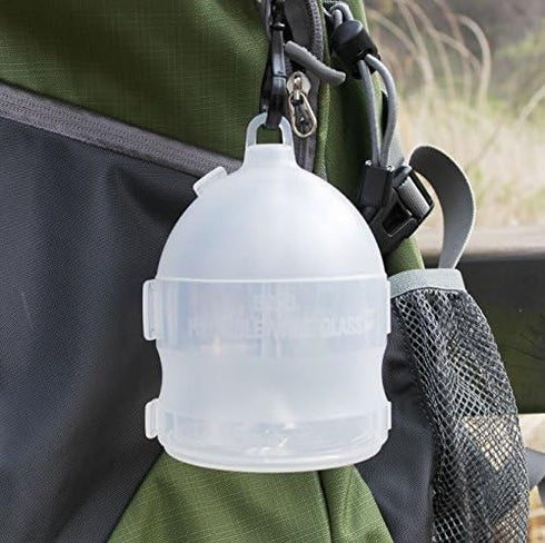 Portable Collapsible Plastic Wine Glass (BPA Free) with a Safety Carrier 1pcs (Transparent)...