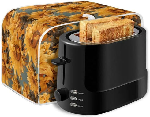 4 Slice Toaster Cover Van Gogh Style Sunflower Plus Size Toaster Dust Cover Oil Painting Flowers Yellow Microwave Oven Cover Dust and Fingerprint ...