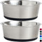 Gorilla Grip Stainless Steel Metal Dog Bowl Set of 2, Rubber Base, Heavy Duty Feeding Dishes, Food Grade BPA Free, Less Sliding, Quiet Pet Bowls f...
