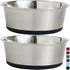 Gorilla Grip Stainless Steel Metal Dog Bowl Set of 2, Rubber Base, Heavy Duty Feeding Dishes, Food Grade BPA Free, Less Sliding, Quiet Pet Bowls f...