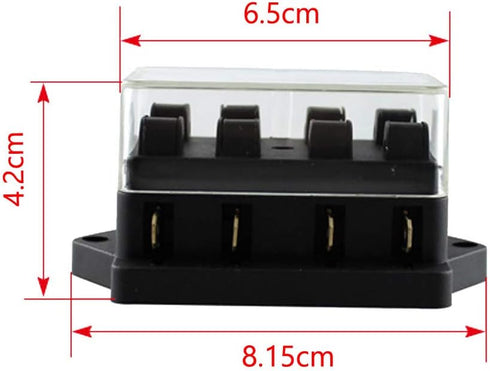 ESUPPORT Car Truck 4 Way Circuit Standard ATO Blade Fuse Box Block Holder 12V 24V...