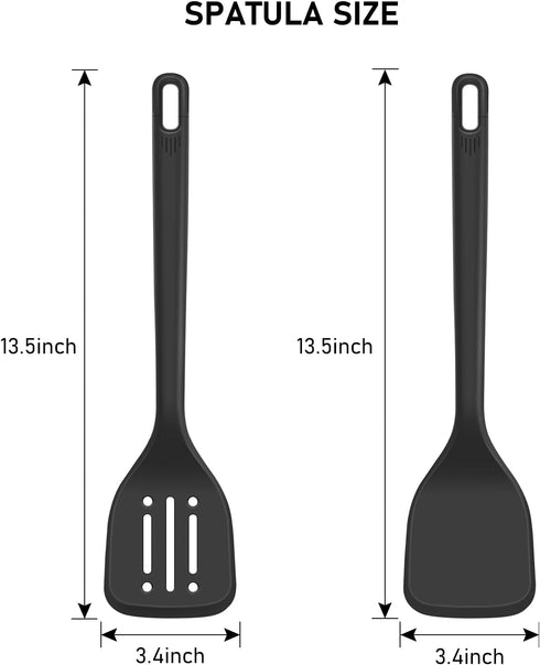 NileHome Silicone Spatula Set, High Heat Resistant BPA-Free Premium Food Grade Rubber Spatulas, Stainless Steel Handle Coated with Silicone One Pi...