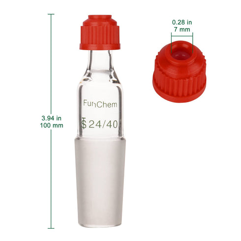 Glass Thermometer Inlet Adapter for Distillation Apparatus, Thermometer Adapter with 24/40 Inner Joint, 80mm Height, 1 Pack...