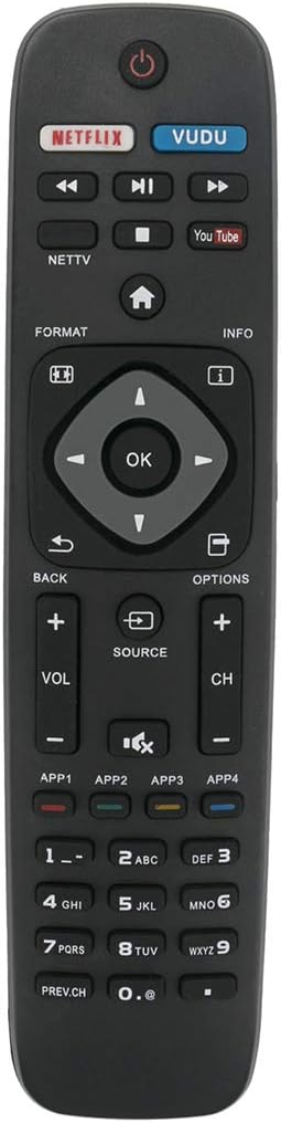New Replace Remote Applicable for Philips TV 28PFL4609/F7 28PFL4909/F7 32PFL4609/F7 32PFL4909/F7 40PFL4609/F7 40PFL4909/F7 43PFL4609/F7 43PFL4909/...