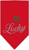Pet and Dog Bandana Rhinestone, Lucky Script Red Small...