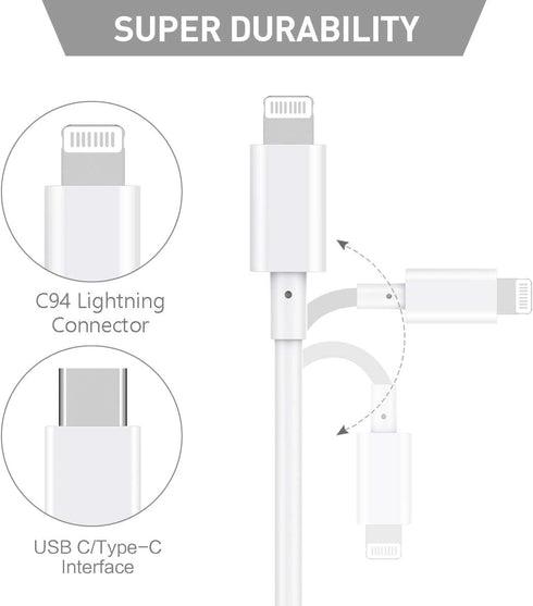 USB C to Lightning Cable 6Ft Apple MFi Certified Power Delivery Fast Charger Cable for iPhone 12/12 Mini/12 Pro/12 Pro Max/11 Pro/11 Pro Max/X/XS/...