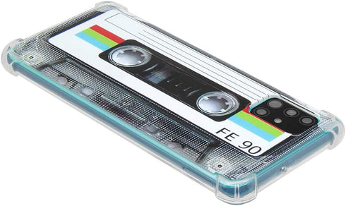 Compatible with Samsung Galaxy A51 Cool Tape Case,Slim Dual Retro Cassette Music Shockproof Bumper Protective Soft Phone Cases Cover for Samsung G...