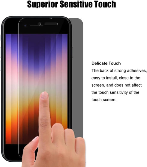 3 Pack Privacy Screen Protector For iPhone SE 2022 (3rd Generation) / iPhone SE 2020 (2nd Generation) / iPhone 8 / iPhone 7 (4.7") Anti Spy Privat...