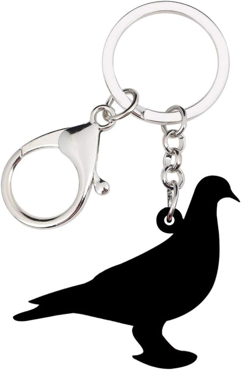 Acrylic Cute Pigeon Keychain Charms Bird Keyring Jewelry For Women Girls...