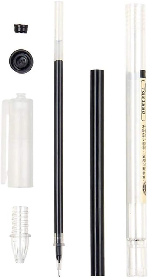 12Pcs 0.35 mm Black Gel Ink Pens, Extra-Fine Ballpoint Pen, for Office School Stationery Supply (12PCS)...