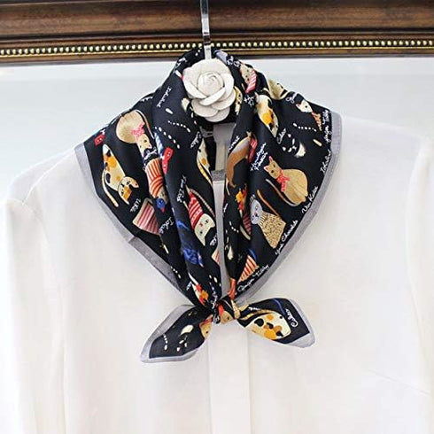 Jeelow 100% Silk Mulberry Scarf Small Square Scarves For Women Hair Bandana Neckerchief...