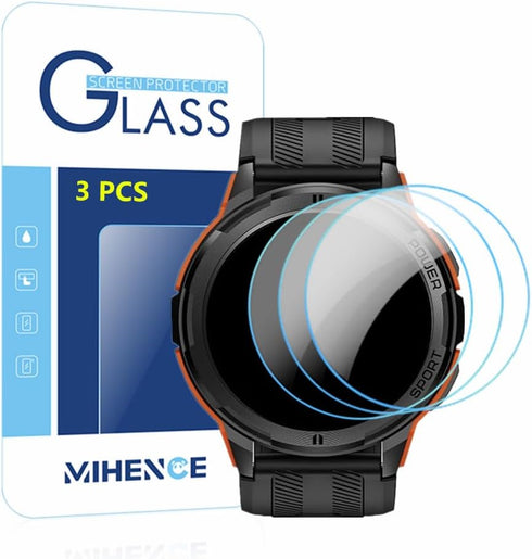 Compatible for OUKITEL BT10 Smartwatch Screen Protector,9H Tempered Glass Protective Film Compatible for OUKITEL BT10 / GAMSARO 1.43'' Smartwatch ...