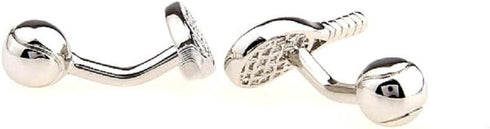 Tennis Racquet and Ball Pair Cufflinks in a Presentation Gift Box & Polishing Cloth...