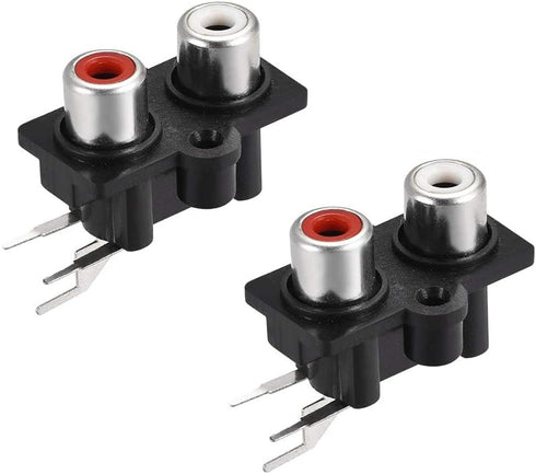 uxcell AV Concentric Outlet 2 RCA Female Jack 3-Pin Connector Socket Panel Mount 2pcs...