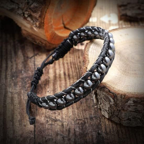Hematite Therapy Bracelet Men and Women Natural Pain Relief and Healing Stones Beaded Hematite Bracelet, One Size, Stone Hematite...