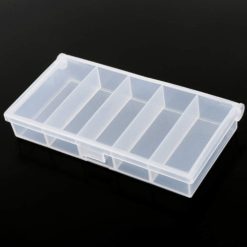 OriGlam 9.5cm / 3.74inch 5 Grids Clear Plastic Organizer Box Storage Container Box, Storage Clear Jewelry Box, Plastic Bead Storage Container Orga...