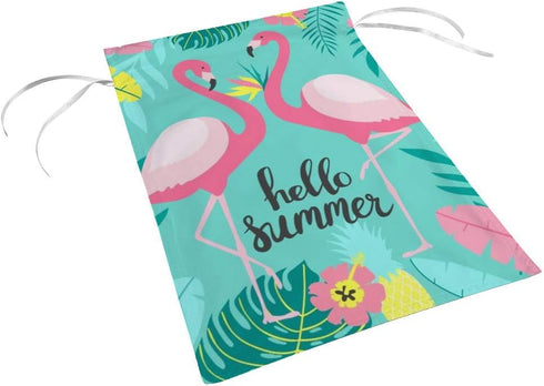 Seasonal Garden Flag Yard Flag ?Two Cute Flamingos Hello Summer Vertical Double Sided Design for All Seasons and Holidays Yard Outdoor Polyester 1...