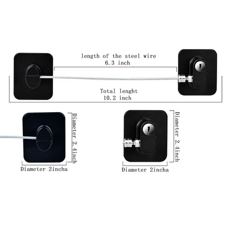 Fridge Lock (2 Pack),Refrigerator Lock with Keys,for Fridge, Cabinet Locks, Drawers, Dishwasher, Toilet and Child Safety Cabinet Locks, 3M Adhesiv...