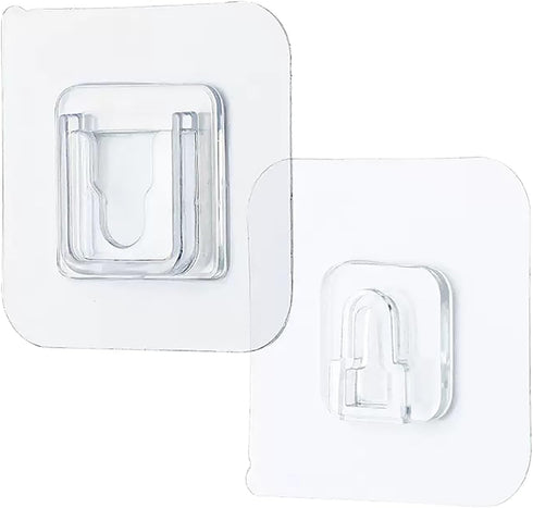 Adhesive Hooks, Clear Double Sided Adhesive Wall Hooks, Traceless Wall Mount Sticky Hook, Waterproof Self Wall Hangers for Kitchen Bathroom Shower...