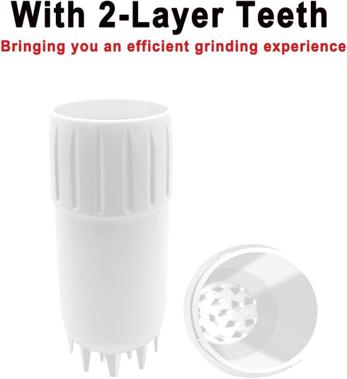 Grinder, 2-in-1 Grinding & Storage Design-Suitable for Home, Outdoor & Kitchen Use (White)...