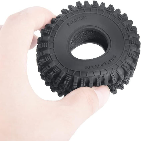 4Pcs RC Tires Terrain Rubber Tires for 1/18 Tra-xxa Trx4m Axial SCX24 RC Crawler Car Upgrade...