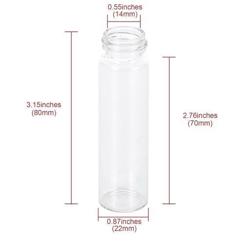 20ml Glass Vials with Screw Caps and Plastic Stoppers, Small Clear Liquid Sample Vial, Leak-Proof Vial, 12PCS...
