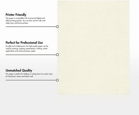 LUXPaper 8.5" x 11" Paper | Letter Size | Natural Linen | 80lb. Text | 50 Qty...