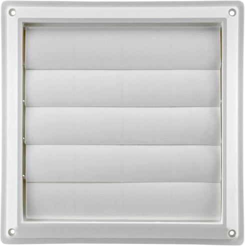 Lambro Industries, Inc.-8" White Plastic Louver Vent (Price Per Piece). Item #363W, outside dimensions are 10.875" x 10.875"....