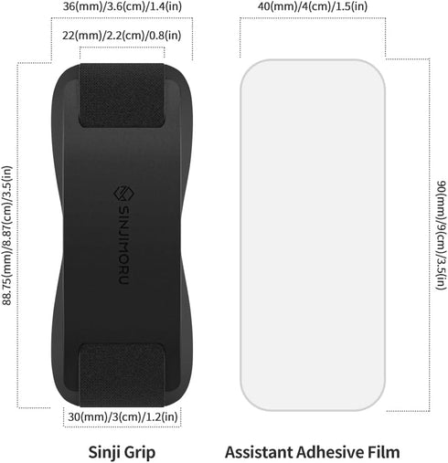 Sinjimoru Silicone Mobile Phone Grip with Stand, Cell Phone Stand for Desk & Secure iPhone Holder Strap for All Smartphone. Sinji Grip Silicone Bl...