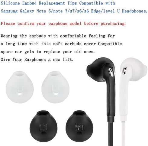 10 Pairs Earbud Covers Silicone Tips Earbud Pads Replacement Earbud Tips Compatible with Samsung Galaxy Note 5/note 7/s7/s6/s6 Edge/level U Blueto...