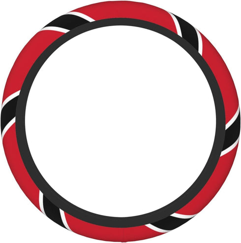 Trinidad and Tobago Flag Steering Wheel Covers,Anti Slip Sweat Absorption Elasticity Car Accessories Steering Wheel Protector Universal 15 Inch fo...